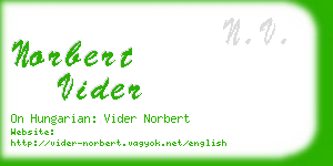 norbert vider business card